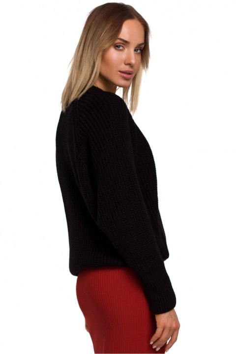 Sweter Damski Model MOE537 Black - Moe Moe Sweter Damski Model MOE537 Black - Moe Moe