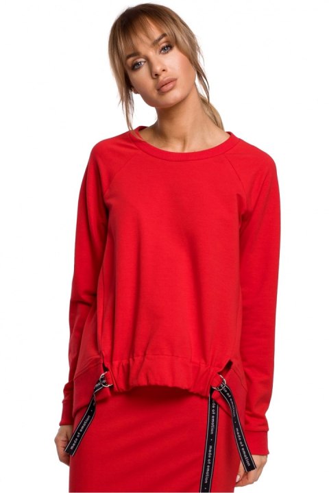 Bluza Damska Model MOE492 Red - Moe Moe Bluza Damska Model MOE492 Red - Moe Moe