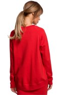 Bluza Damska Model MOE492 Red - Moe Moe Bluza Damska Model MOE492 Red - Moe Moe