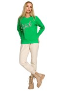 Bluza Damska Model MOE693 Green - Moe Moe Bluza Damska Model MOE693 Green - Moe Moe