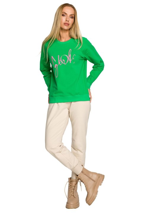Bluza Damska Model MOE693 Green - Moe Moe Bluza Damska Model MOE693 Green - Moe Moe