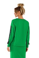 Bluza Damska Model MOE727 Green - Moe Moe Bluza Damska Model MOE727 Green - Moe Moe