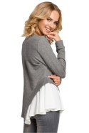 Bluzka Model MOE333 Grey - Moe Moe Bluzka Model MOE333 Grey - Moe Moe