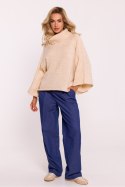 Golf Damski Model MOE822 Beige - Moe Moe Golf Damski Model MOE822 Beige - Moe Moe