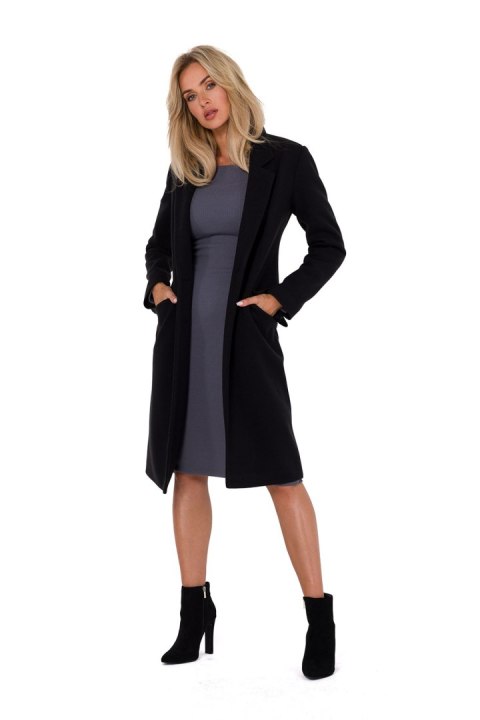 Płaszcz Damski Model MOE758 Black - Moe Moe Płaszcz Damski Model MOE758 Black - Moe Moe