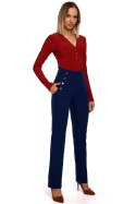 Spodnie Damskie Model MOE530 Navy - Moe Moe Spodnie Damskie Model MOE530 Navy - Moe Moe