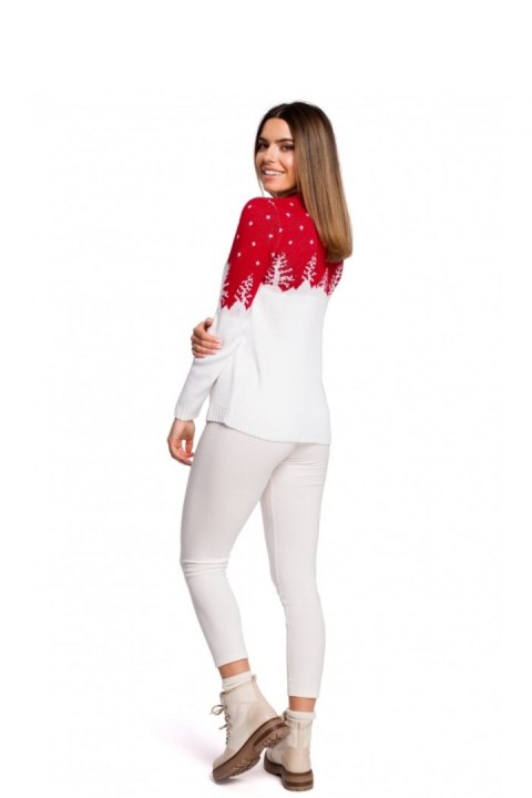Sweter Damski Model MXS05 Red - Moe Moe Sweter Damski Model MXS05 Red - Moe Moe