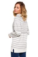Sweter Damski Model MXS08 Popiel - Moe Moe Sweter Damski Model MXS08 Popiel - Moe Moe