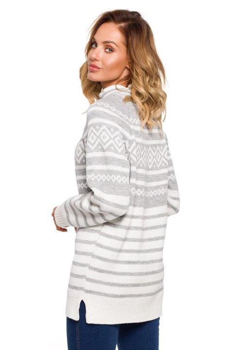 Sweter Damski Model MXS08 Popiel - Moe Moe Sweter Damski Model MXS08 Popiel - Moe Moe