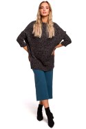 Sweter Damski Model MOE470 Grafit - Moe Moe Sweter Damski Model MOE470 Grafit - Moe Moe