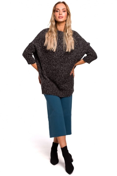 Sweter Damski Model MOE470 Grafit - Moe Moe Sweter Damski Model MOE470 Grafit - Moe Moe