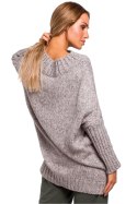 Sweter Damski Model MOE470 Grey - Moe Moe Sweter Damski Model MOE470 Grey - Moe Moe