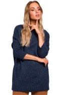 Sweter Damski Model MOE470 Navy - Moe Moe Sweter Damski Model MOE470 Navy - Moe Moe