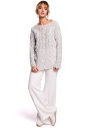 Sweter Damski Model MOE511 Grey - Moe Moe Sweter Damski Model MOE511 Grey - Moe Moe