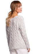 Sweter Damski Model MOE511 Grey - Moe Moe Sweter Damski Model MOE511 Grey - Moe Moe