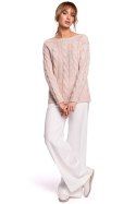 Sweter Damski Model MOE511 Powder Pink - Moe Moe Sweter Damski Model MOE511 Powder Pink - Moe Moe