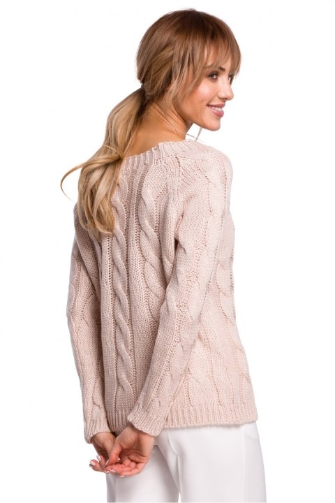 Sweter Damski Model MOE511 Powder Pink - Moe Moe Sweter Damski Model MOE511 Powder Pink - Moe Moe