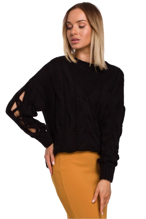 Sweter Damski Model MOE539 Black - Moe Moe Sweter Damski Model MOE539 Black - Moe Moe