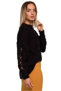 Sweter Damski Model MOE539 Black - Moe Moe Sweter Damski Model MOE539 Black - Moe Moe