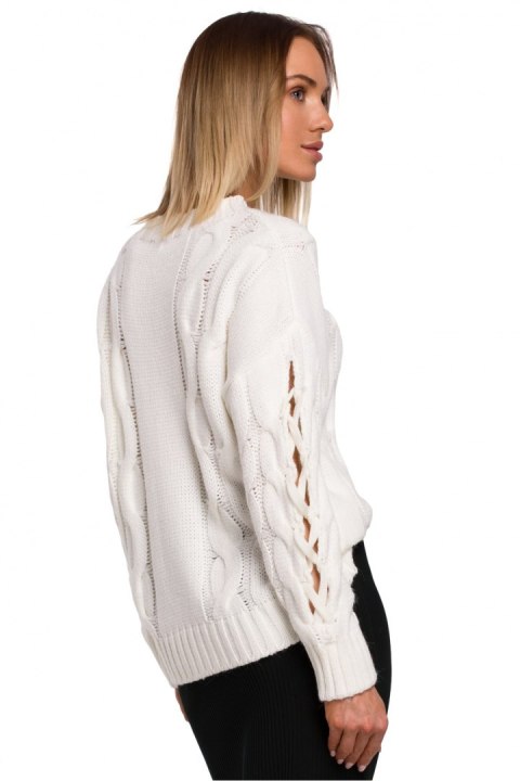 Sweter Damski Model MOE539 Ecru - Moe Moe Sweter Damski Model MOE539 Ecru - Moe Moe