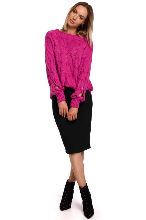 Sweter Damski Model MOE539 Fuksja - Moe Moe Sweter Damski Model MOE539 Fuksja - Moe Moe