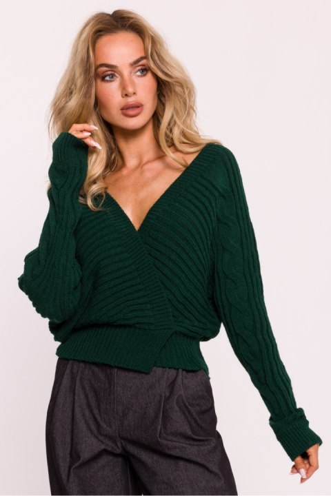 Sweter Damski Model MOE809 Green - Moe Moe Sweter Damski Model MOE809 Green - Moe Moe