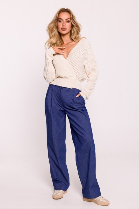 Sweter Damski Model MOE809 Kość Słoniowa - Moe Moe Sweter Damski Model MOE809 Kość Słoniowa - Moe Moe