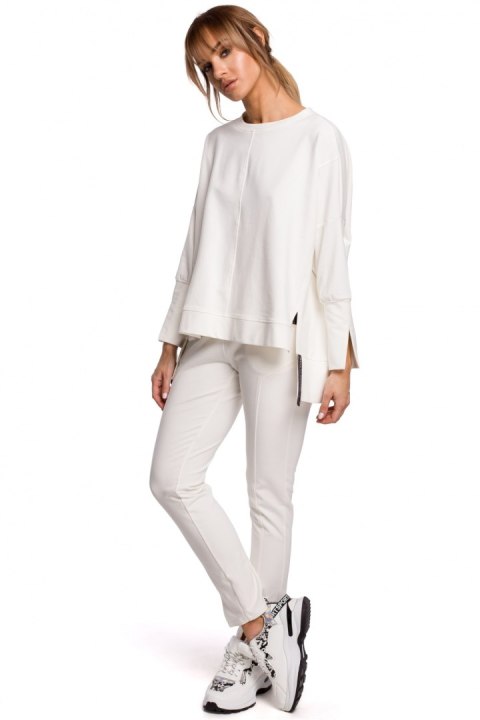 Bluza Damska Model MOE491 Ecru - Moe Moe Bluza Damska Model MOE491 Ecru - Moe Moe