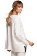 Bluza Damska Model MOE491 Ecru - Moe Moe Bluza Damska Model MOE491 Ecru - Moe Moe