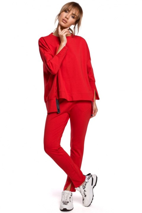 Bluza Damska Model MOE491 Red - Moe Moe Bluza Damska Model MOE491 Red - Moe Moe