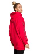 Bluza Damska Model MOE696 Red - Moe Moe Bluza Damska Model MOE696 Red - Moe Moe