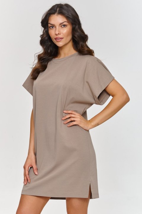 Sukienka Basic Model M875 Mocca - Makadamia Makadamia Sukienka Basic Model M875 Mocca - Makadamia Makadamia