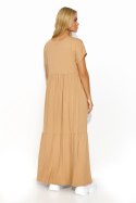 Sukienka Model M828 Beige - Makadamia Makadamia Sukienka Model M828 Beige - Makadamia Makadamia