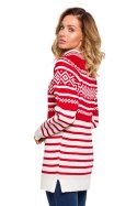 Sweter Damski Model MXS08 Red - Moe Moe Sweter Damski Model MXS08 Red - Moe Moe