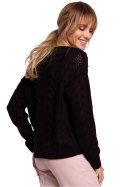 Sweter Damski Model MOE510 Black - Moe Moe Sweter Damski Model MOE510 Black - Moe Moe