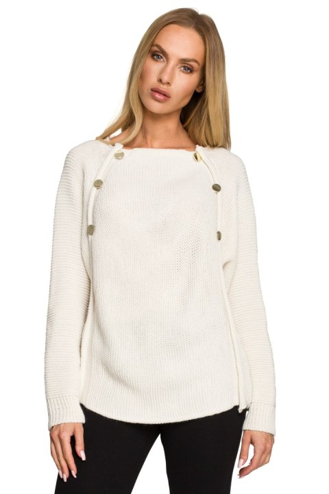 Sweter Damski Model MOE712 Kość słoniowa - Moe Moe Sweter Damski Model MOE712 Kość słoniowa - Moe Moe