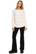Sweter Damski Model MOE712 Kość słoniowa - Moe Moe Sweter Damski Model MOE712 Kość słoniowa - Moe Moe