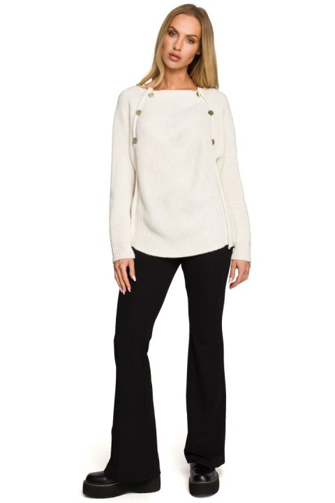 Sweter Damski Model MOE712 Kość słoniowa - Moe Moe Sweter Damski Model MOE712 Kość słoniowa - Moe Moe