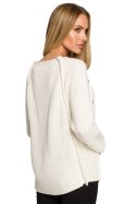 Sweter Damski Model MOE712 Kość słoniowa - Moe Moe Sweter Damski Model MOE712 Kość słoniowa - Moe Moe