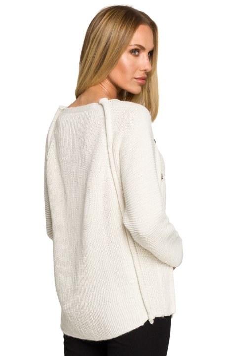 Sweter Damski Model MOE712 Kość słoniowa - Moe Moe Sweter Damski Model MOE712 Kość słoniowa - Moe Moe