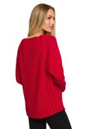 Sweter Damski Model MOE712 Malina - Moe Moe Sweter Damski Model MOE712 Malina - Moe Moe