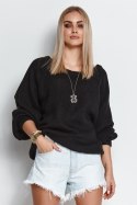 Sweter Damski Model S114 Black - Makadamia Makadamia Sweter Damski Model S114 Black - Makadamia Makadamia