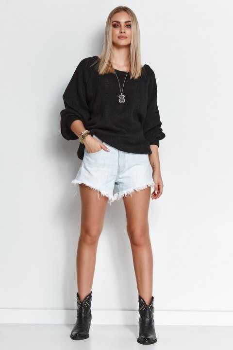 Sweter Damski Model S114 Black - Makadamia Makadamia Sweter Damski Model S114 Black - Makadamia Makadamia