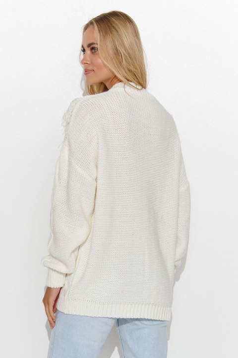 Sweter Damski Model S135 Śmietana - Makadamia Makadamia Sweter Damski Model S135 Śmietana - Makadamia Makadamia