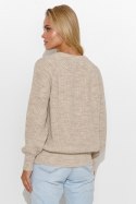 Sweter Damski Model S140 Beige Melange - Makadamia Makadamia Sweter Damski Model S140 Beige Melange - Makadamia Makadamia