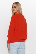 Sweter Damski Model S140 Orange - Makadamia Makadamia Sweter Damski Model S140 Orange - Makadamia Makadamia