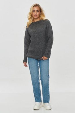 Sweter Damski Model S150 Grafit Melange - Makadamia Makadamia