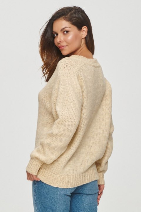 Sweter Damski Model S152 Piasek - Makadamia Makadamia Sweter Damski Model S152 Piasek - Makadamia Makadamia