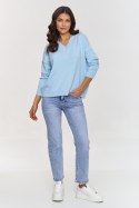 Sweter Damski Model S158 Błękit - Makadamia Makadamia Sweter Damski Model S158 Błękit - Makadamia Makadamia