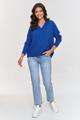Sweter Damski Model S158 Cobalt - Makadamia Makadamia